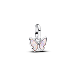 Pandora ME rózsaszín pillangó ezüst charm 793825C01