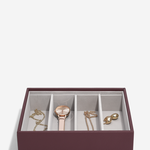 Stackers Bordó classic mély 4 fakkos ékszertálca 76868
