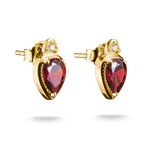 Thomas Sabo Arannyal bevont ezüst fülbevaló csepp alakú piros kővel H2333-414-10