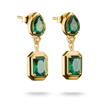 Thomas Sabo Arannyal bevont ezüst fülbevaló csepp alakú zöld kövekkel H2334-971-6