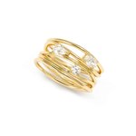 Nomination My rebel art széles aranyozott ezüst gyűrű cirkóniával 