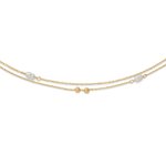 Jackie Gold Constantia 14K arany dupla soros nyaklánc tenyésztett gyönggyel JKN26-607