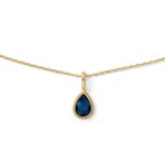 Jackie Gold Amstel 14K arany nyaklánc csepp alakú kék topázzal JKN26-617