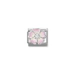 Nomination Halvány rózsaszín virág ezüst charm 330321-17