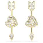 Swarovski Idyllia szív és nyíl arany színű fülbevaló 5737295