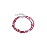 Coeur de Lion Joyful bordó-ezüst dupla soros karkötő 4460/30-0317