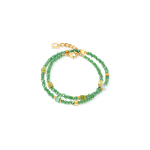 Coeur de Lion Joyful zöld-arany dupla soros karkötő 4460/30-0516