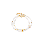 Coeur de Lion Joyful fehér-arany dupla soros karkötő 4460/30-1416