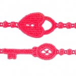 Cruciani  Kulcs és lakat világos piros karkötő A9911-70060