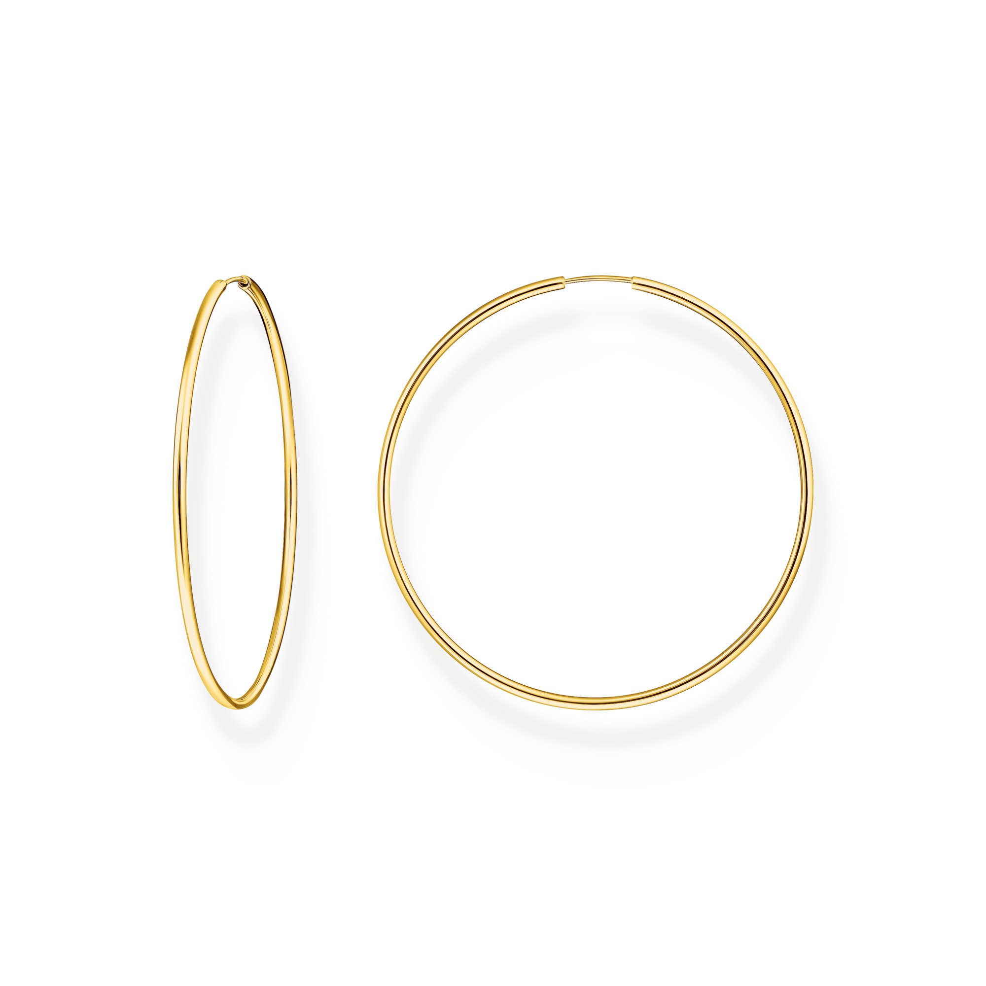 Thomas Sabo Orecchini a cerchio in argento placcato oro medio CR728-413-39, misura unica, Argento sterling, Nessuna pietra preziosa