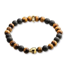 Thomas Sabo Arany koponya tigrisszem obszidián karkötő A1509-881-2