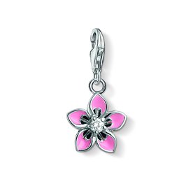Thomas Sabo Pink virág ezüst charm tűzzománccal cirkóniával 1354-041-9