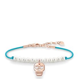 Thomas Sabo Rozé koponya karkötő tenyésztett gyönggyel - Love Bridge LBA0079-904-14