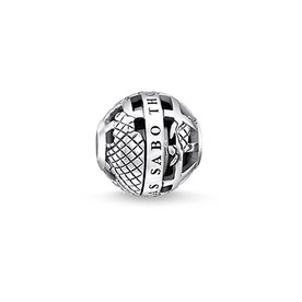 Thomas Sabo Fekete földgömb ezüst karma gyöngy K0262-637-21