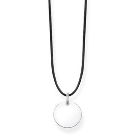 Thomas Sabo Fekete textil choker gravírozható ezüst lappal LSKE001-173-11-L80