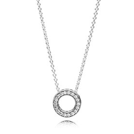 Pandora ékszer Pandora szívei ezüst nyaklánc 397436CZ-45