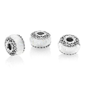 Pandora ékszer Irizáló fehér üveg charm 797617
