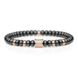 Bering Szürke kerámia karkötő rozé dísszel - 603-6317-180