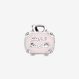 Pandora ékszer Rózsaszín bőrönd ezüst charm 798063EN124