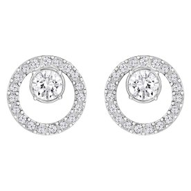 Swarovski Ezüst színű kör fülbevaló swarovski kristállyal 5692262