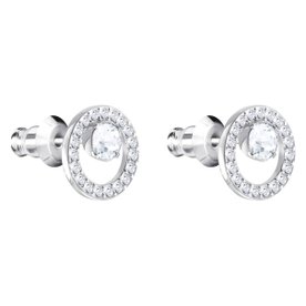 Swarovski Ezüst színű kör fülbevaló swarovski kristállyal 5692262
