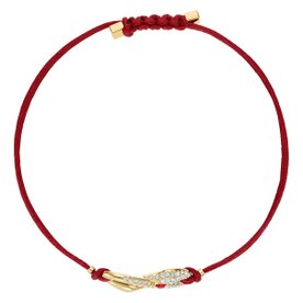Swarovski Power piros textil karkötő swarovski hattyúval 5508530