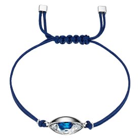 Swarovski Power kék textil karkötő swarovski védelmező szemmel 5506865