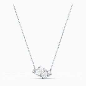 Swarovski Ezüst színű nyaklánc dupla szív kristállyal 5517117