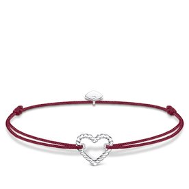 Thomas Sabo Bordó textil karkötő csavart szívvel LS113-173-10-L20