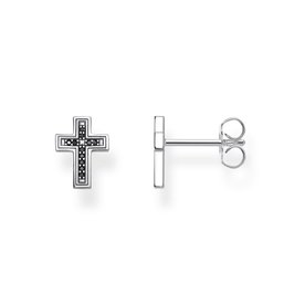 Thomas Sabo Kereszt ezüst fülbevaló fekete cirkóniával H2112-643-11