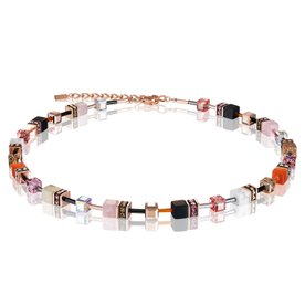 Coeur de Lion GeoCUBE rózsakvarc ónix jáspis howlit swarovski nyaklánc 4905/10-0227