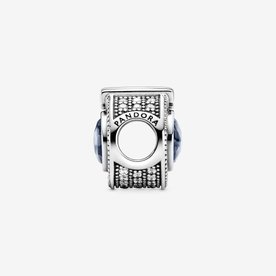 Pandora ékszer Koronás O ezüst charm kék kristállyal 799058C01