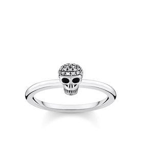 Thomas Sabo Ezüst gyűrű cirkóniával kirakott koponyával 