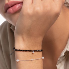 Thomas Sabo Obszidián állítható karkötő cirkóniával A1987-401-11-L20v