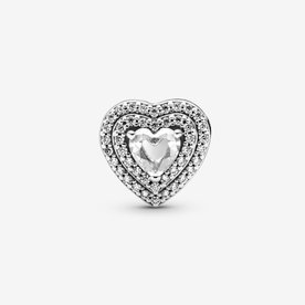 Pandora ékszer Kiemelt szív ezüst charm cirkóniával 799218C01