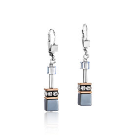 Coeur de Lion GeoCUBE hematit rozé swarovski fülbevaló 4015/20-0730