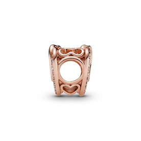 Pandora ékszer Csillogó összefonódó szívek rozé charm 789270C01