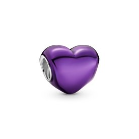 Pandora ékszer Fémes lila szív charm 793337C01
