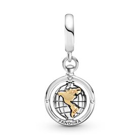 Pandora ékszer Kéttónusú földgömb függő charm 799303C01