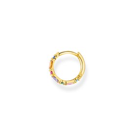 Thomas Sabo Fél pár aranyozott ezüst karika fülbevaló színes kövekkel CR666-488-7