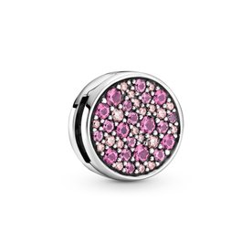 Pandora ékszer Pink pávé kör reflexions ezüst klip charm 799362C01