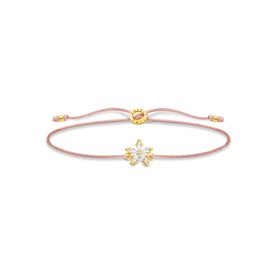 Thomas Sabo Állítható textil karkötő aranyozott virággal LS119-379-19-L20v