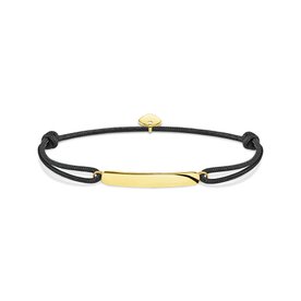 Thomas Sabo Csomózott fekete textil karkötő aranyozott lappal LS115-848-11-L22v