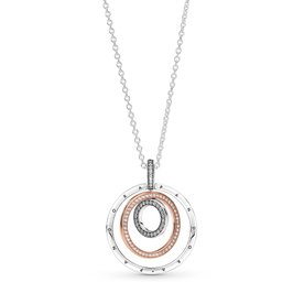 Pandora ékszer Kéttónusú körök ezüst láncon 389483C01-60