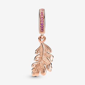 Pandora ékszer Tölgyfa levél függő rozé charm 789552C01