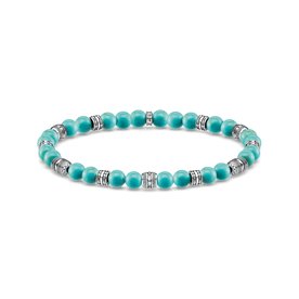 Thomas Sabo Türkiz és ezüst gumis karkötő 