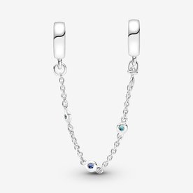 Pandora ékszer Kék köves ezüst biztonsági lánc 791688C01-05