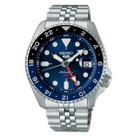 Seiko 5 Sports automata kék számlapos GMT karóra SSK003K1