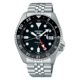 Seiko  5 Sports automata fekete számlapos GMT karóra SSK001K1