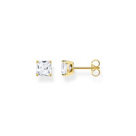 Thomas Sabo Aranyozott ezüst fülbevaló szögletes fehér kővel H2174-414-14